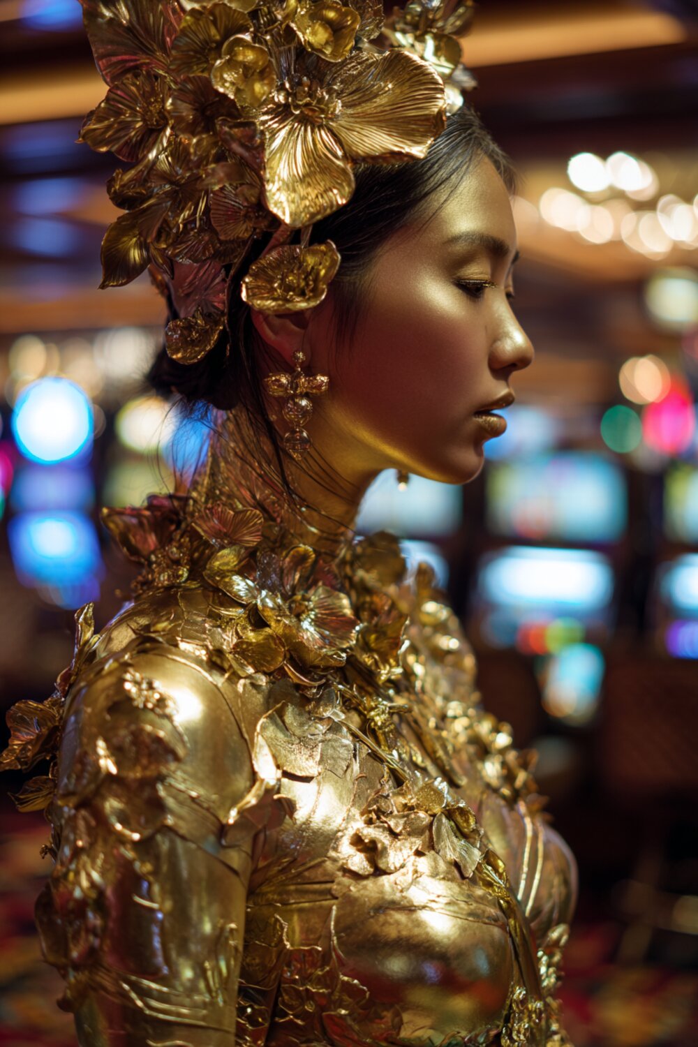 Progressive jackpot display với numbers ticking up, network connections, multiple games